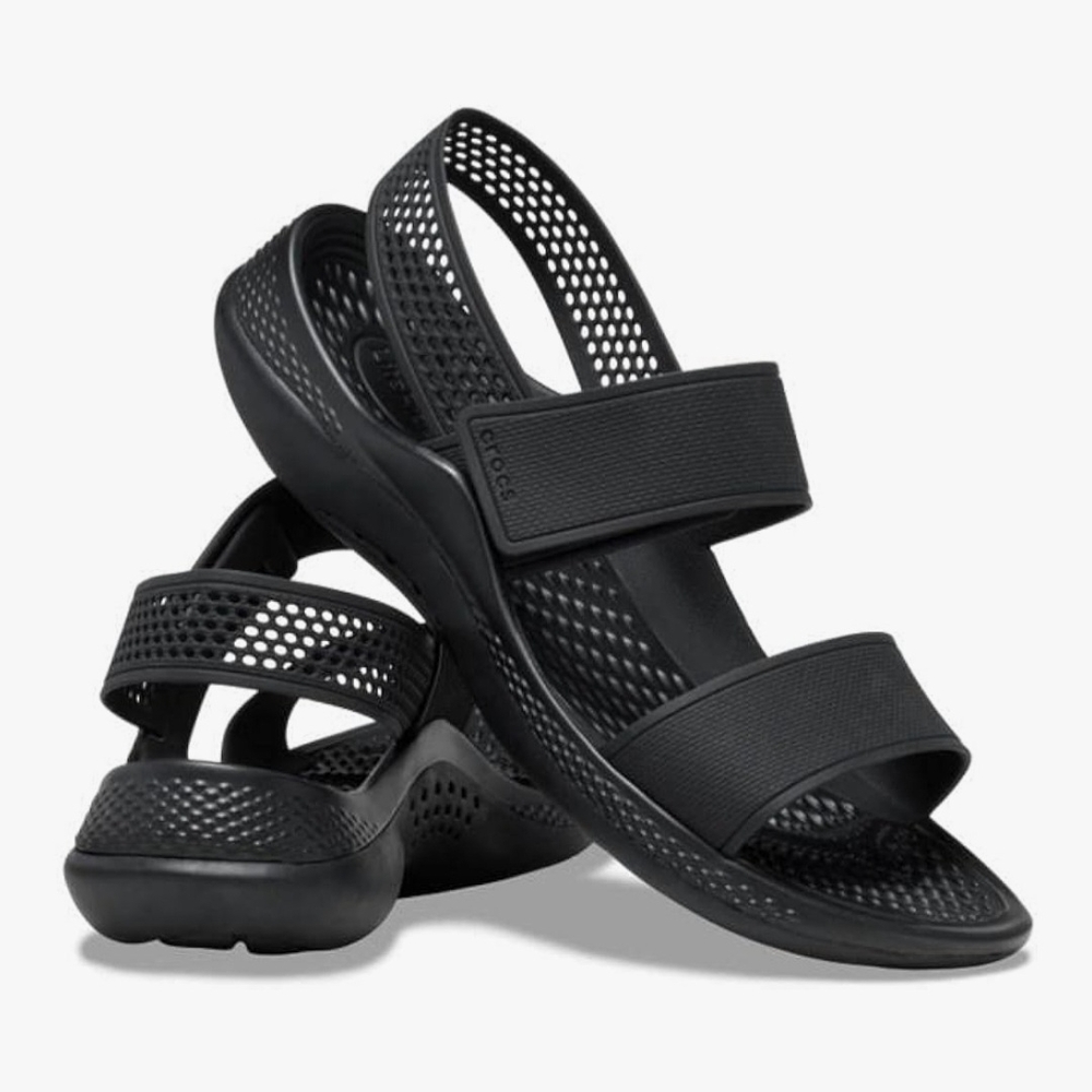 CROCS Black Sporty Sandals with Adjustable Straps